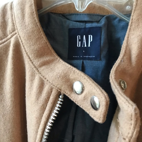 NWOT! Gap Women’s Large Wool Moto Jacket. Taupe. - Picture 8 of 8